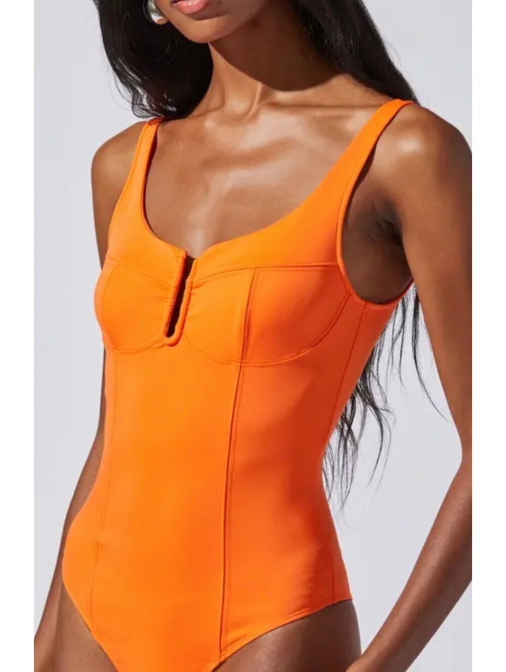 ASTR The Label Neon Orange Bustier Bodysuit - Women's Medium NWOT